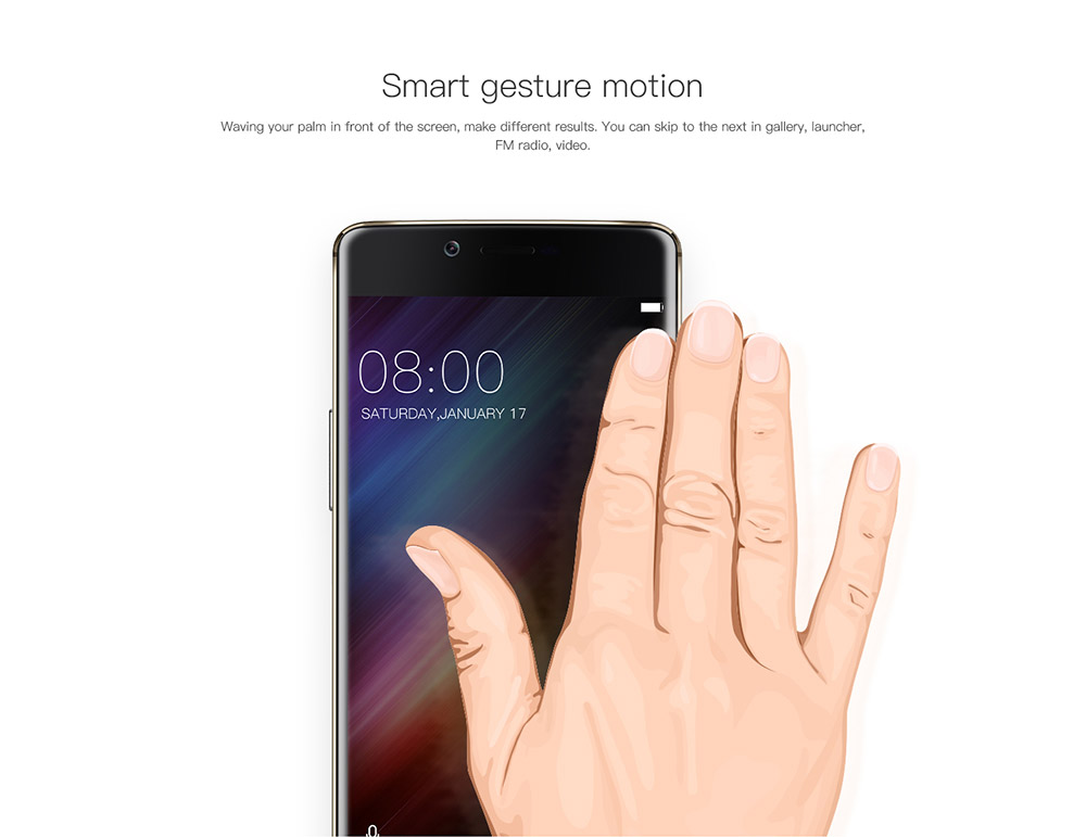 [HK Stock]DOOGEE Shoot 1 5.5inch FHD Android 6.0 Dual Rear Cameras 13.0MP+8.0MP Front Touch ID Smartphone MT6737T Quad Core 1.5GHz 2GB RAM 16GB ROM - Gold