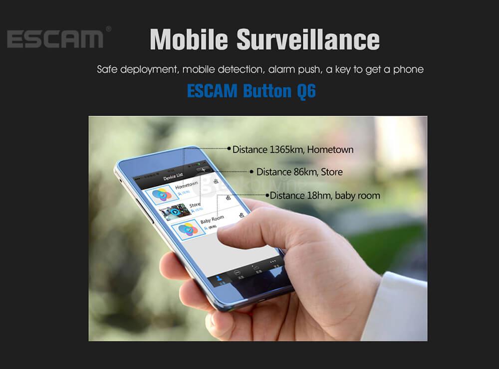 Android Escam Q6 1.0mp Mini IP Kamera Nachtsicht Sicherheit für iPhone 