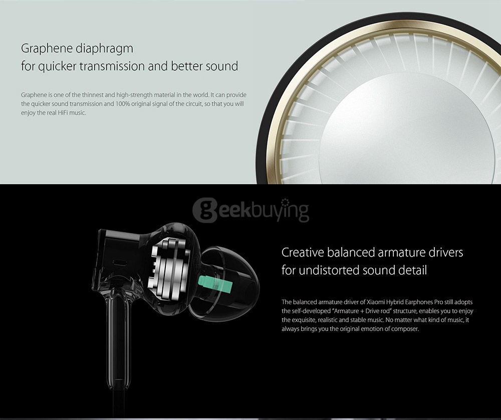 Original Xiaomi Hybrid Earphones Pro Mi Piston 4 with MIC Dual Drivers Wired Control for Android iOS - Silver