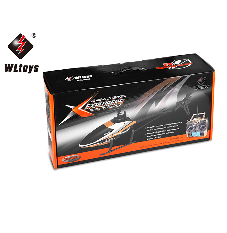 WLtoys V950 2.4G 6CH 3D 6G System Brushless Flybarless RC Helicopter RTF