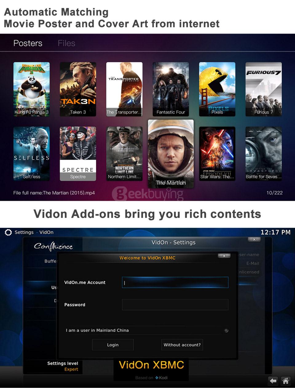 Egreat A10 4K UHD Media Player Hi3798CV200 2G/16G AC WIFI Gigabit LAN HDR10 Blu-ray 3D Dolby ATOMS DTS X VIDON XBMC