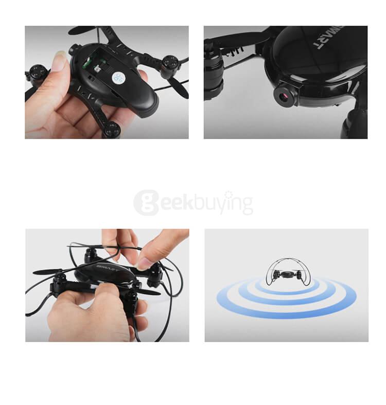Fayee Smart Egg WIFI FPV 0.3MP Camera Headless Mode Altitude Hold RC Quadcopter RTF - Black