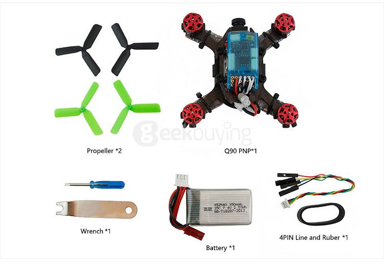 KINGKONG Q90 90mm FPV Brushless Racer Micro F3 6DOF Flight Controller With 800TVL HD Camera - PNP Version