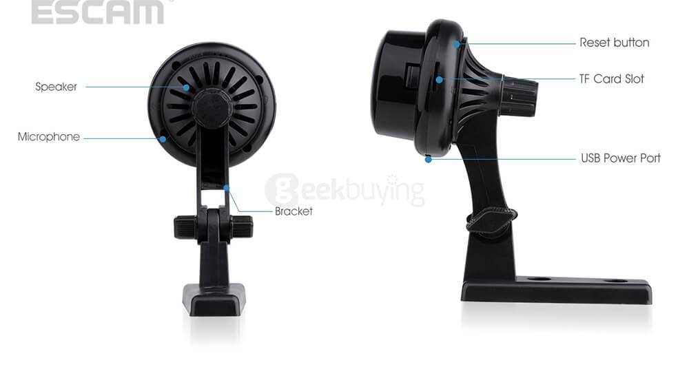 ESCAM Button Q6 Mini 720P WiFi IP Camera Night Vision Support 128GB Card Motion Detection Audio