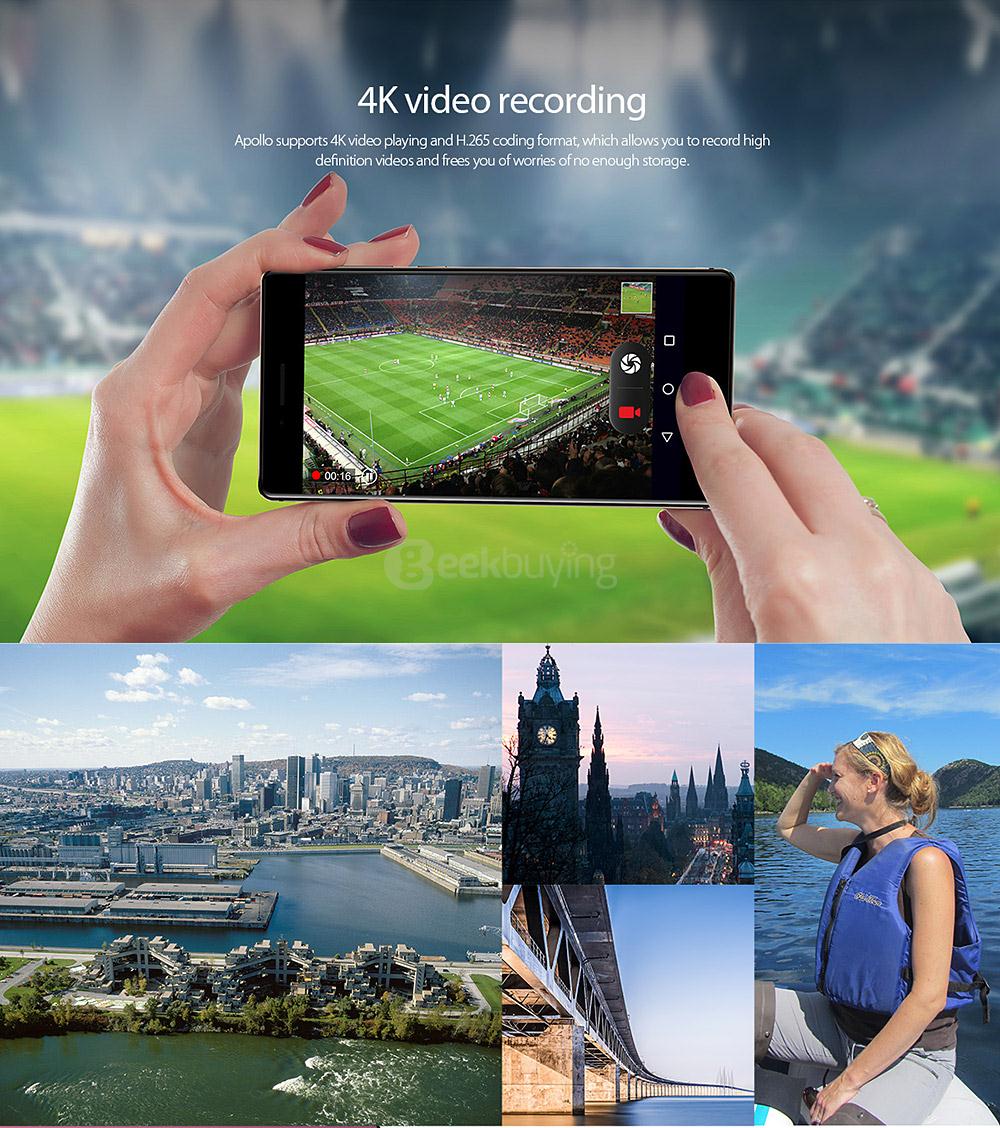 [HK Stock]Vernee Apollo 5.5inch 2.5D 2K Screen Android 6.0 Smartphone Helio X25 MT6797T Deca Core 4GB RAM 64GB ROM 21.0MP 8.0MP Touch ID VR Support Type-C - Gray