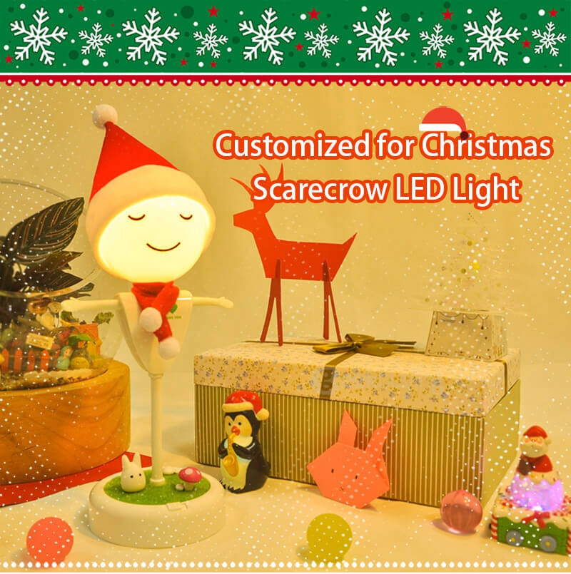 Scarecrow LED Light Creartive Night Light  Tabble Lamp with USB Charging Vibration Sensor for Christmas - Yellow Light