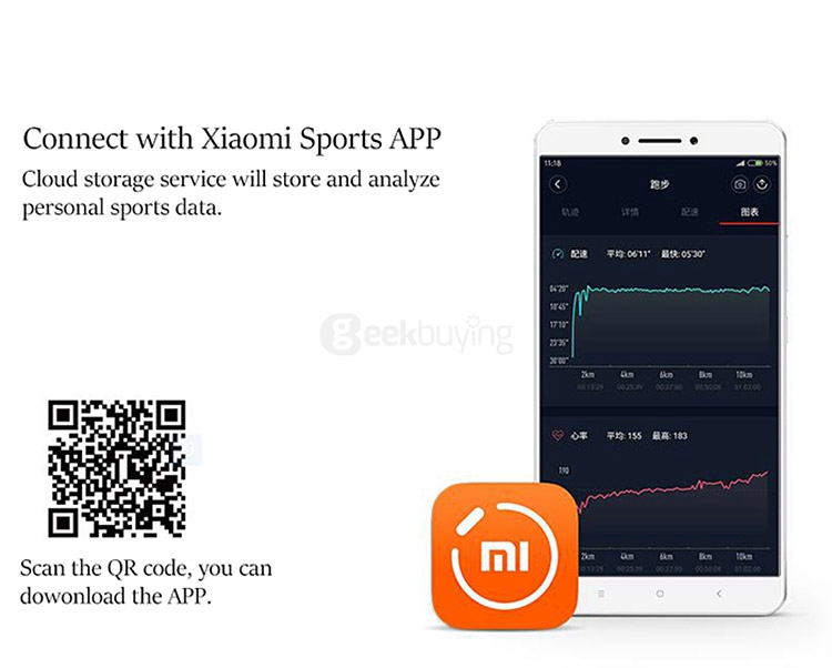 [HK Stock](English Version) Xiaomi HUAMI AMAZFIT Pace Smart Sports Watch Bluetooth 4.0 WiFi Dual Core 1.2GHz 512MB RAM 4GB ROM GPS Heart Rate Monitor Info Push - Black