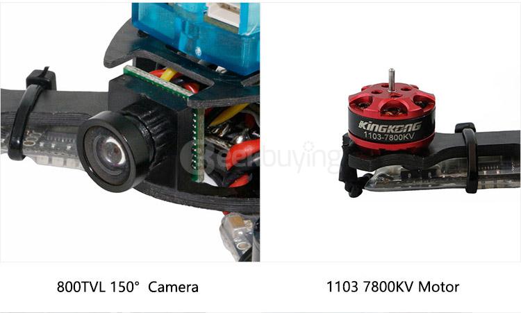 KINGKONG Q90 90mm FPV Brushless Racer Micro F3 6DOF Flight Controller With 800TVL HD Camera - PNP Version