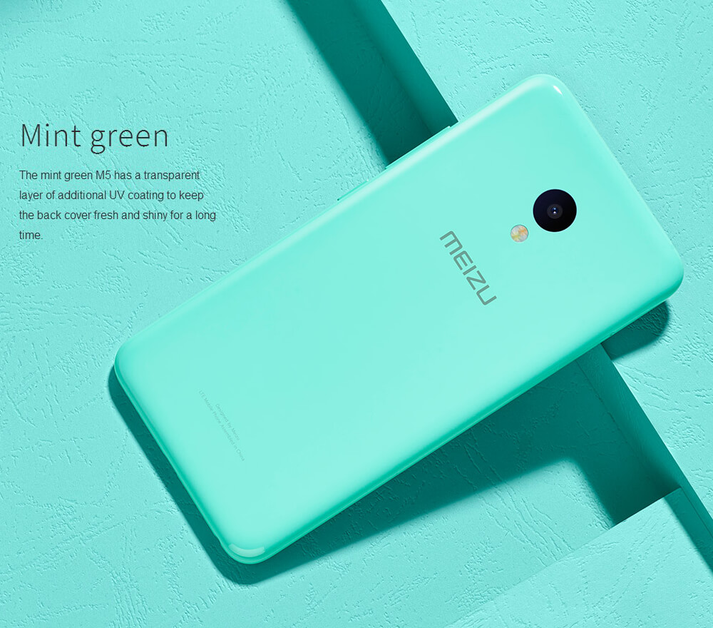 MEIZU M5/Meilan 5 5.2inch HD 2.5D Screen 4G LTE Flyme 5 Smartphone 64bit MT6750 Octa Core 2GB RAM 16GB ROM 5.0MP+13.0MP Touch ID - Green