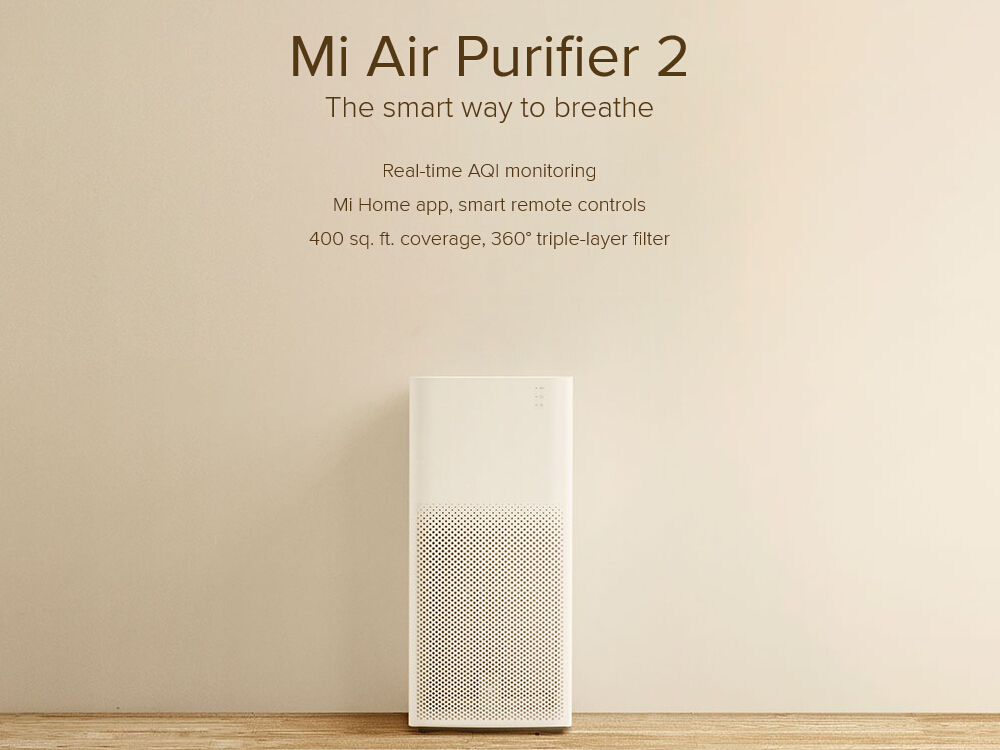 Original Xiaomi Mi Air Purifier 2 Real-time AQI Smart Air Cleaner - White