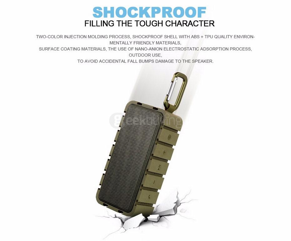 Original CKY CK207 Wireless Bluetooth 4.0 Speaker With EDR Tech Handsfree IPX6 Waterproof Support TF Card - Army Green