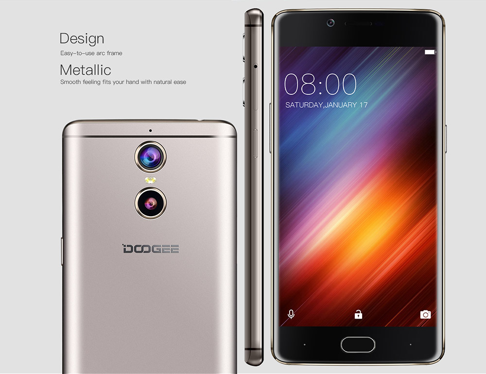 [HK Stock]DOOGEE Shoot 1 5.5inch FHD Android 6.0 Dual Rear Cameras 13.0MP+8.0MP Front Touch ID Smartphone MT6737T Quad Core 1.5GHz 2GB RAM 16GB ROM - Gray