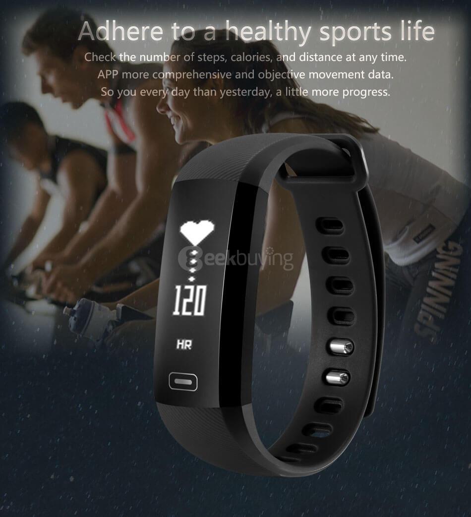 Makibes M2S Smart Bracelet Heart Rate Blood Pressure Pulse Meter Fitness Tracker Wristband for iOS Android - Purple