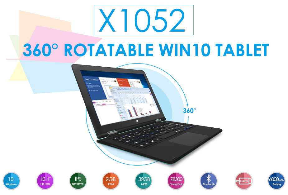 AZPEN X1052 Yogatop 360 Degrees Rotatable 10.1