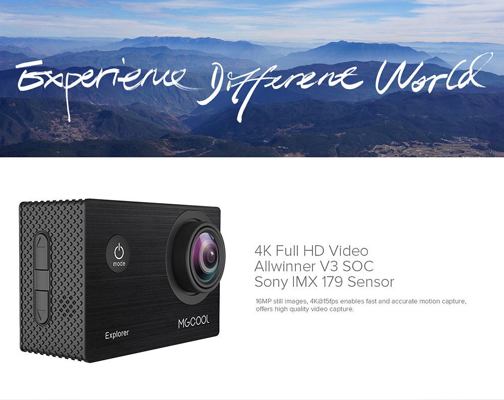 MGCOOL Explorer 4K WiFi Action Camera Black
