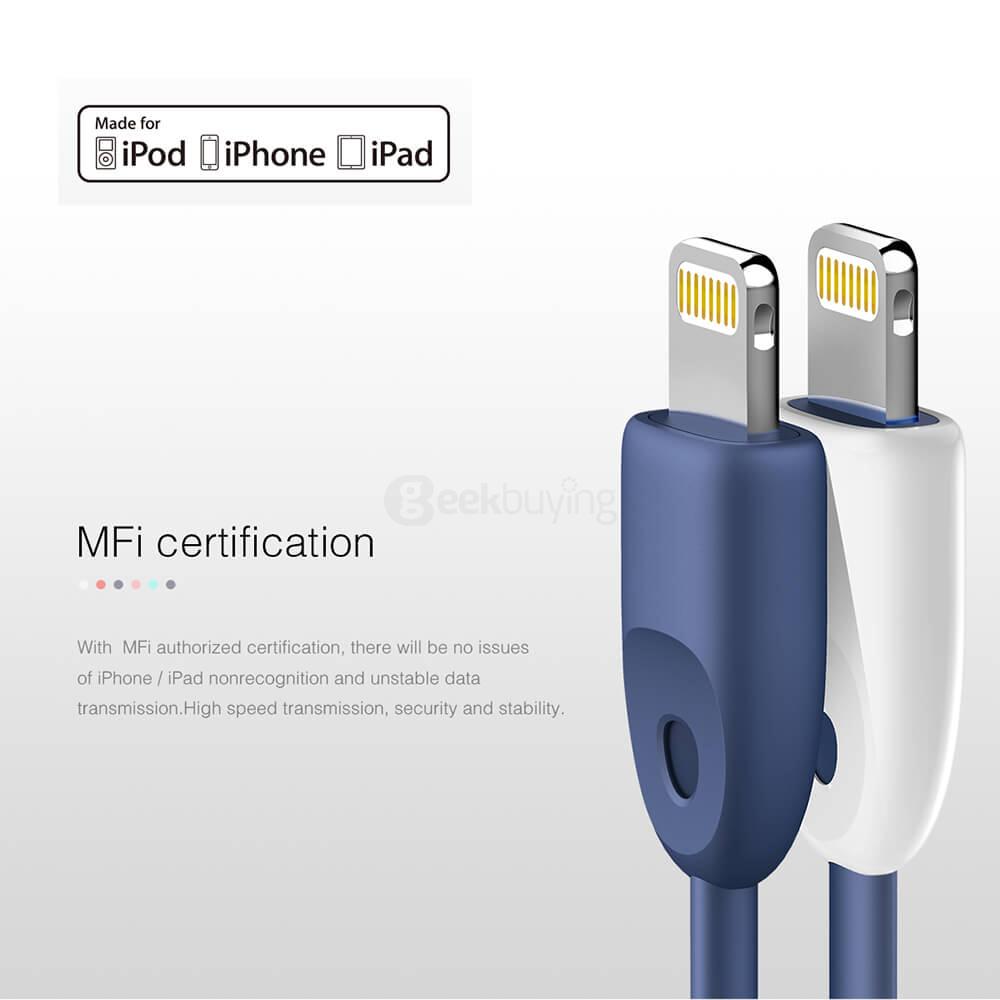 Baseus 1 Meter TPU Rainbow Apple MFi Certification Cable Pink