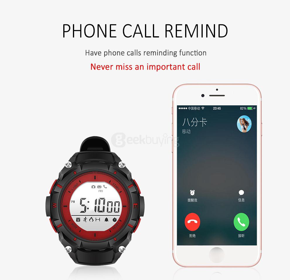 DZB DA14580 Bluetooth 4.0 Smart Watch Heart Rate Monitor Pedometer Remote Camera SMS Call for Android iOS - Black+Green