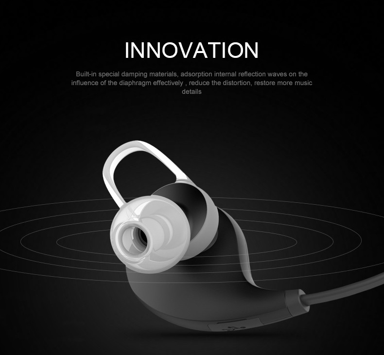 QCY QY8 Wireless Bluetooth 4.1 Sports In-ear Headset With Microphone Handsfree Stereo Earphone - Black