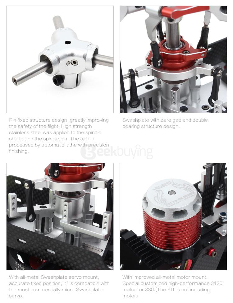 ALZRC Devil 380 FAST Three-Blade Rotor Head TBR RC Helicopter - Super Combo Version