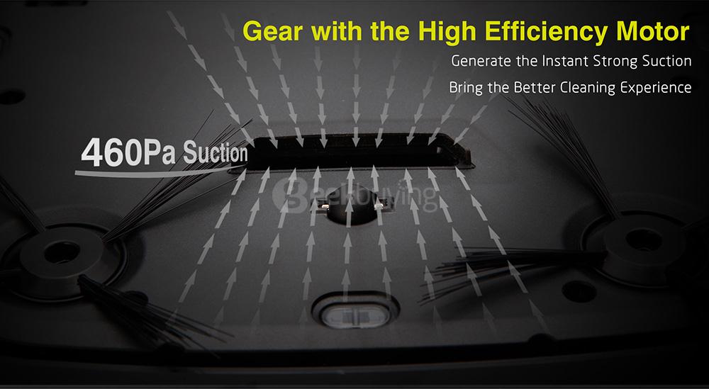 iiutec R-cruiser Robotic Vacuum Cleaner 2.95CM Slim Body 2000mAH Built-in Battery Strong Suction Robot Floor Cleaner - Black