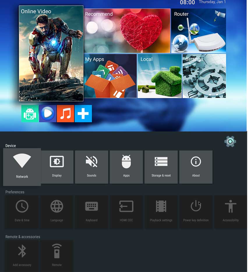 Bundle WD-RB01 OTT TV BOX WIFI Router Combo + Rii i8+ 2.4G Wireless Israel Hebrew Language Keyboard Black