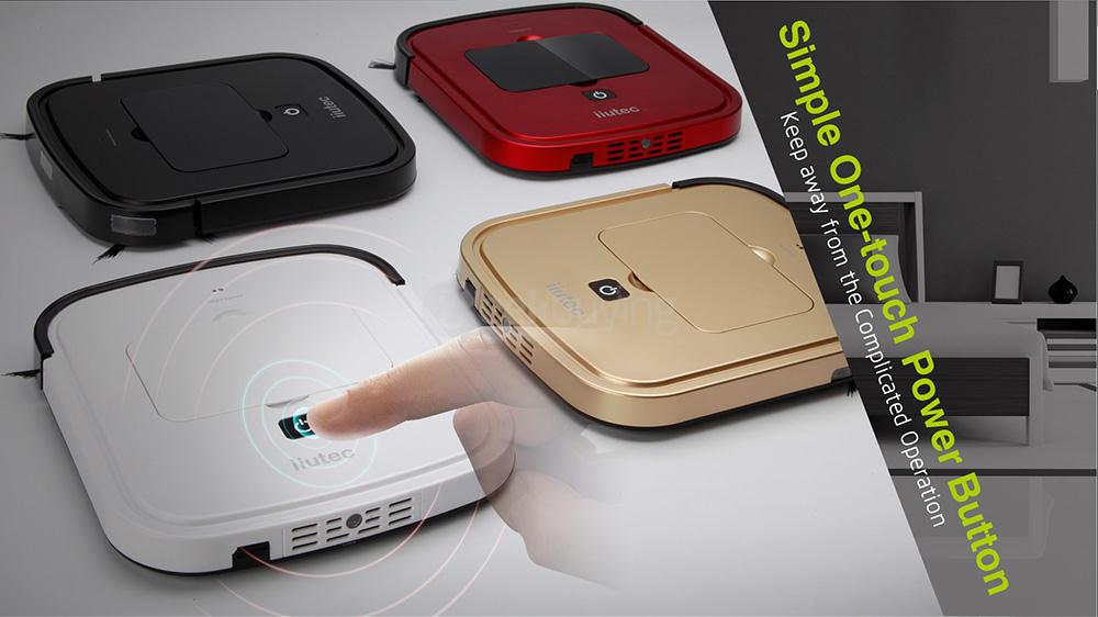 iiutec R-cruiser Robotic Vacuum Cleaner 2.95CM Slim Body 2000mAH Built-in Battery Strong Suction Robot Floor Cleaner - Gold