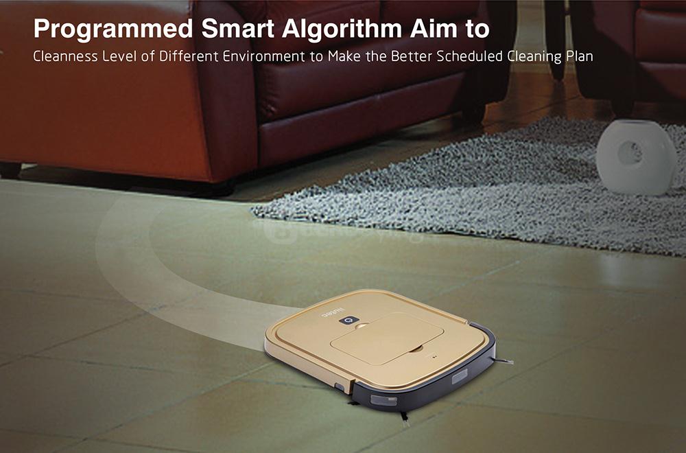 iiutec R-cruiser Robotic Vacuum Cleaner 2.95CM Slim Body 2000mAH Built-in Battery Strong Suction Robot Floor Cleaner - Red