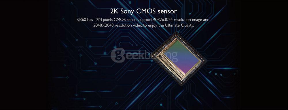 SJCAM SJ360 2K Panoramic Action Camera 360 Degree Fisheye Lens Novatek 96660 Chipset Sony IMX078 220 Degrees Wide Angles Sport DV- White