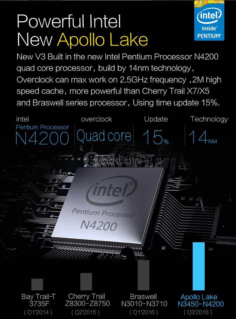 Voyo VBook V3 Pentium Version WiFi 13.3 Inch Windows 10 Intel Apollo Lake N4200 Quad Core 1.1-2.5GHz 4GB/128G 1920 x 1080 FHD IPS screen - Gray