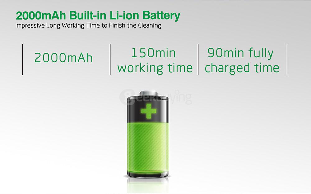 iiutec R-cruiser Robotic Vacuum Cleaner 2.95CM Slim Body 2000mAH Built-in Battery Strong Suction Robot Floor Cleaner - White