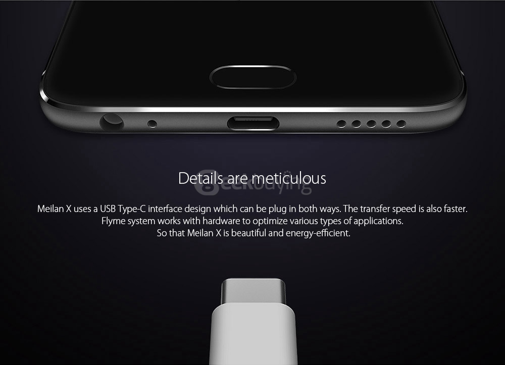 MEIZU Meilan X 5.5inch TDDI FHD 2.5D Screen Flyme 5 4G LTE Smartphone 64bit Helio P20 MT6757 Octa Core 3GB RAM 32GB ROM 5.0MP+12.0MP Touch ID Type-C - Blue