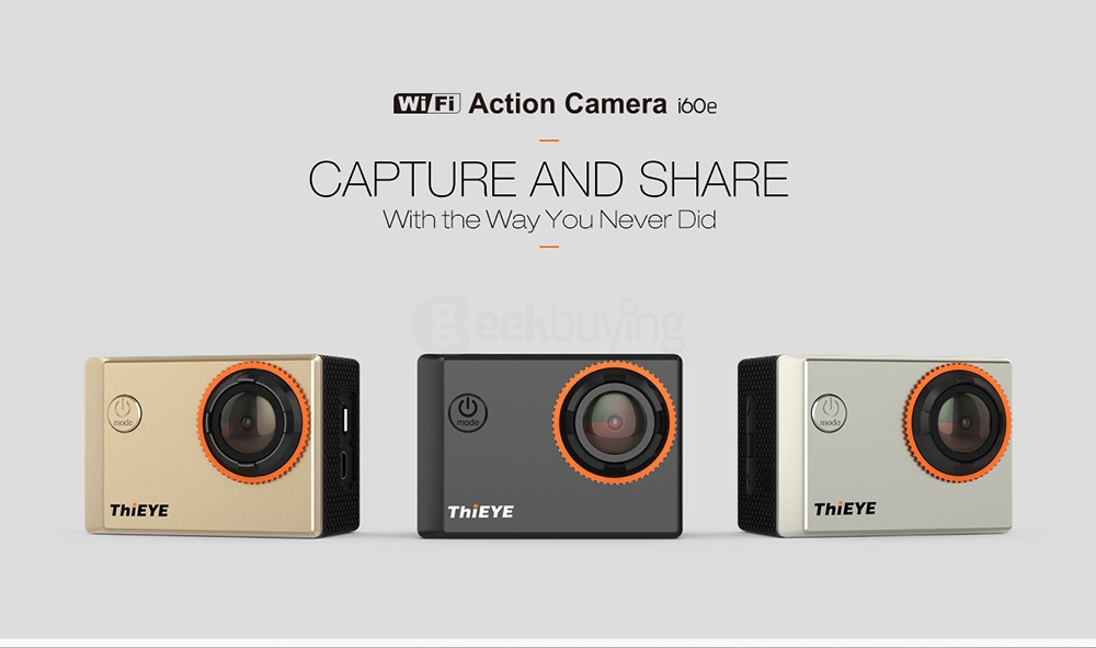 Original ThiEYE i60e 4K WiFi Action Camera 12MP 170 Degrees Wide Angle 2.0