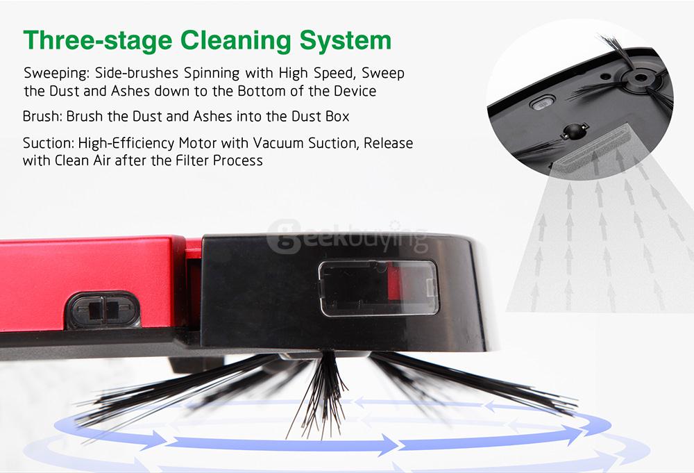 iiutec R-cruiser Robotic Vacuum Cleaner 2.95CM Slim Body 2000mAH Built-in Battery Strong Suction Robot Floor Cleaner - Gold