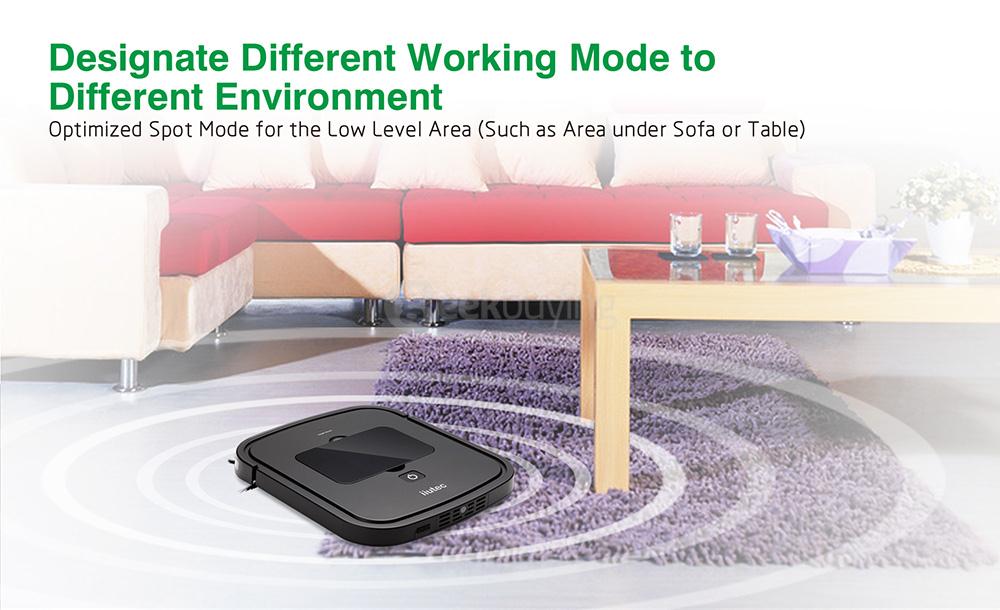 iiutec R-cruiser Robotic Vacuum Cleaner 2.95CM Slim Body 2000mAH Built-in Battery Strong Suction Robot Floor Cleaner - White