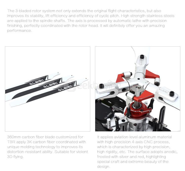 ALZRC Devil 380 FAST Three-Blade Rotor Head TBR RC Helicopter - Super Combo Version