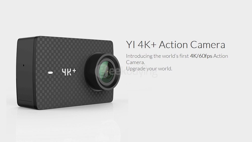 [HK Stock][Package C] YI 4K+ Action Camera (Black) + Original Waterproof Case + Original Xiaoyi Monopod + Original Xiaoyi Bluetooth Remote Controller