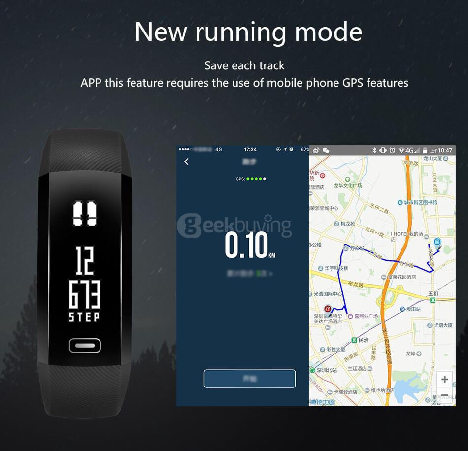 Makibes M2S Smart Bracelet Heart Rate Blood Pressure Pulse Meter Fitness Tracker Wristband for iOS Android - Purple