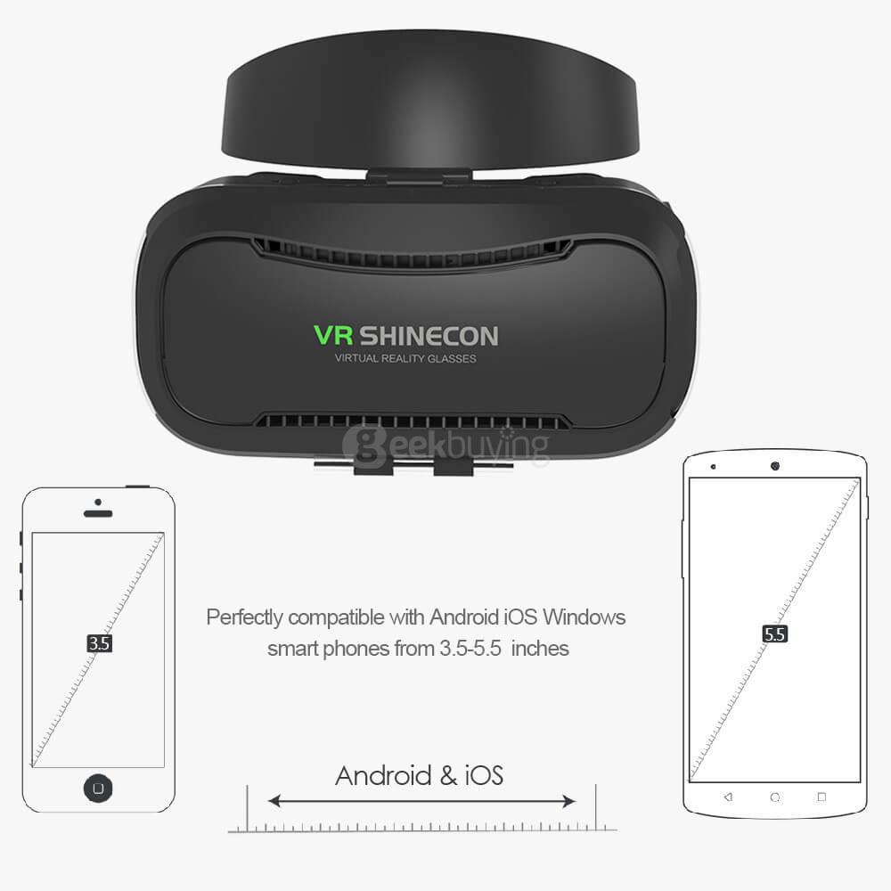 VR SHINECON 4 FOV110 IPD Adjustable 3D Immersive VR Virtual Reality Headset for 4.7 - 6 inches Smartphones