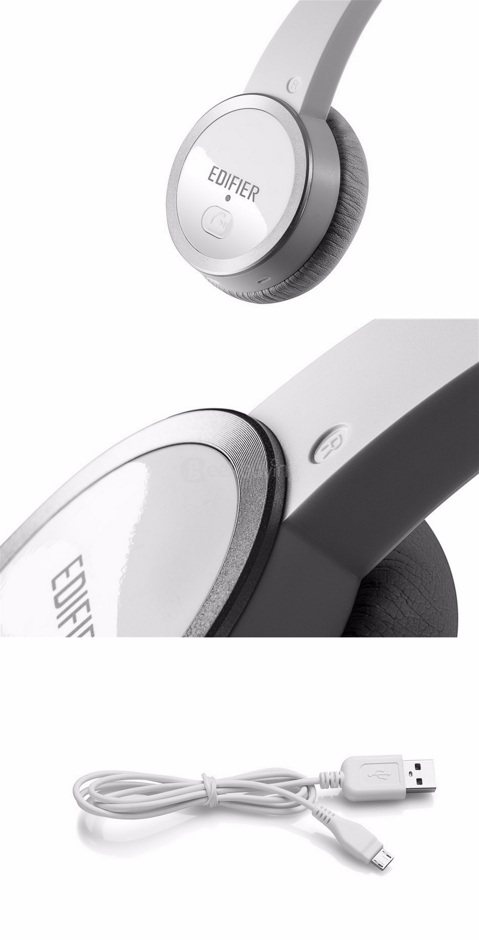 EDIFIER W570BT Wireless Bluetooth 4.0 Headphones On-Ear Controls Lightweight Over-ear Stereo Headset with Mic for IOS/Android - Black