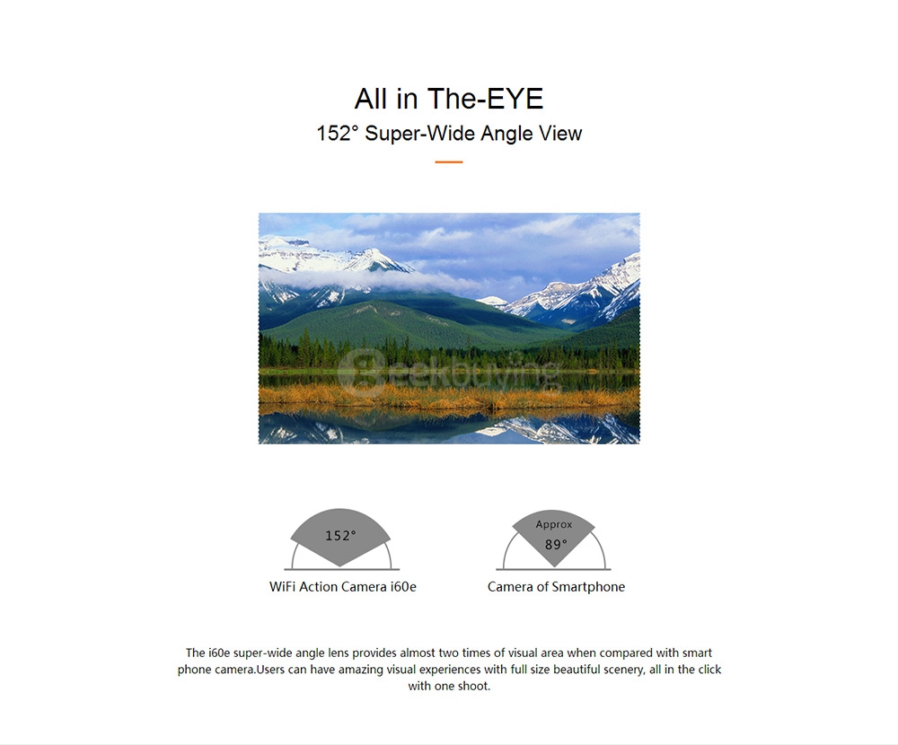 [Spain Stock] Original ThiEYE i60e 4K WiFi Action Camera 12MP 170 Degrees Wide Angle 2.0