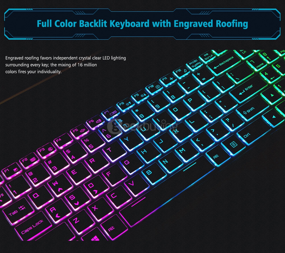 [HK Stock] ThundeRobot ST-Pro VR Ready Gaming Laptop 15.6 Inch DOS GTX1060 6G Intel Core i7 7700HQ Quad Core 3.8GHz 16GB RAM 512GB SSD IPS Screen 1920*1080 RGB Backlight Keyboard Gray - EU