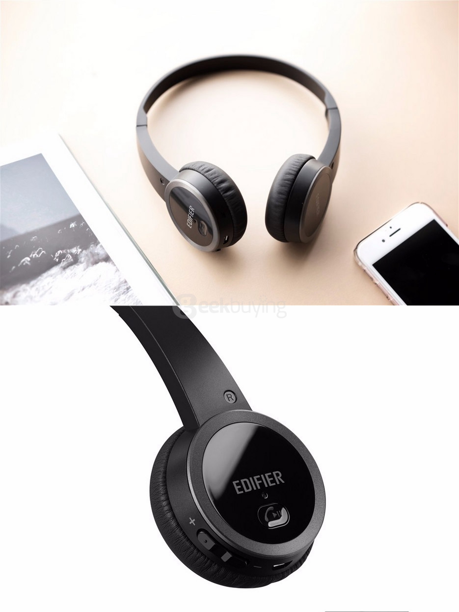EDIFIER W570BT Wireless Bluetooth 4.0 Headphones On-Ear Controls Lightweight Over-ear Stereo Headset with Mic for IOS/Android - Black