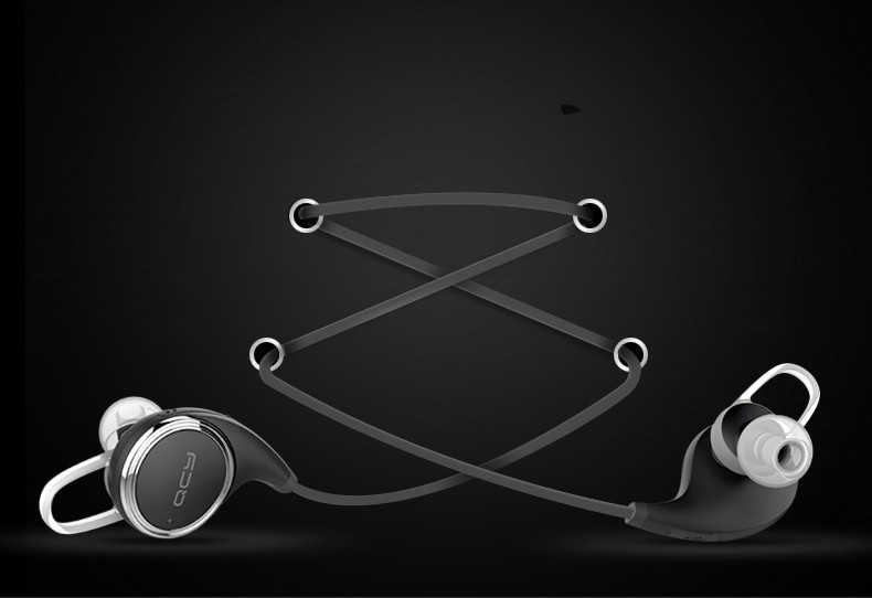 QCY QY8 Wireless Bluetooth 4.1 Sports In-ear Headset With Microphone Handsfree Stereo Earphone - Black