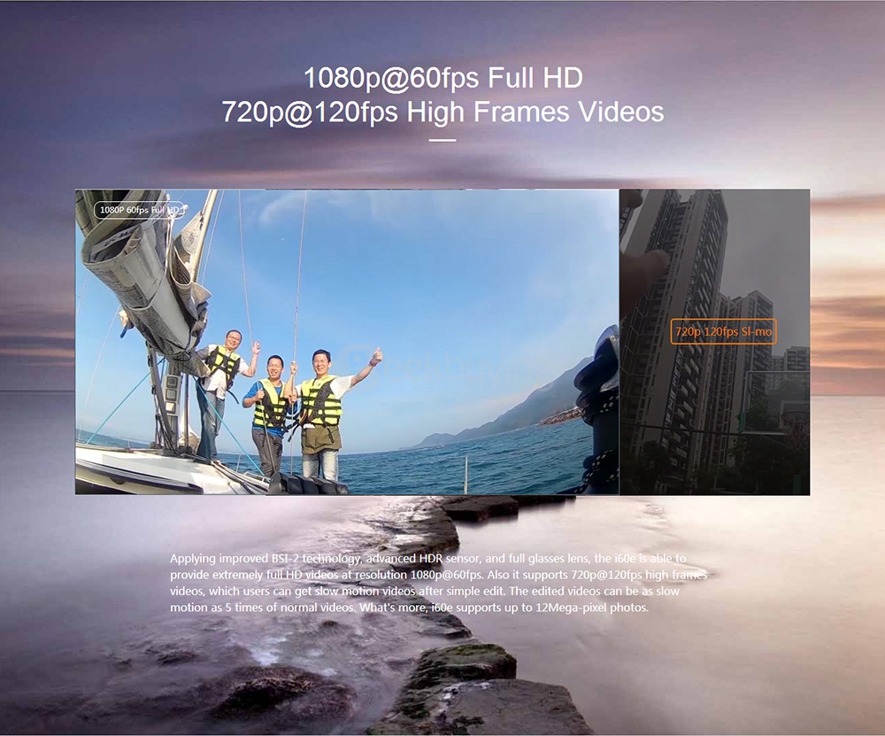 [Spain Stock] Original ThiEYE i60e 4K WiFi Action Camera 12MP 170 Degrees Wide Angle 2.0