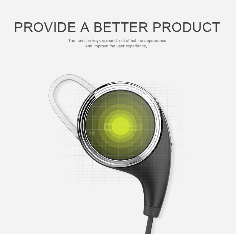 QCY QY8 Wireless Bluetooth 4.1 Sports In-ear Headset With Microphone Handsfree Stereo Earphone - Black