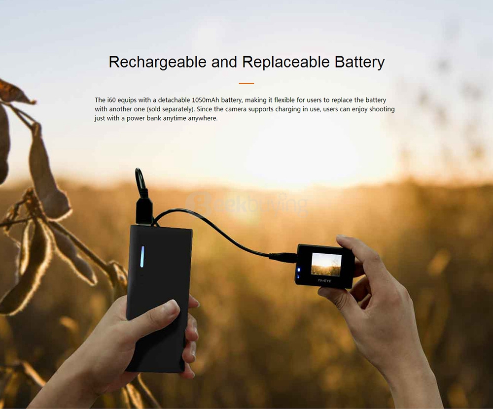 Original ThiEYE i60 WiFi 4K Action Camera 12MP 1.5inch LCD Sunplus 6350 OV4689 Sports Camera 1050mAh Battery Time Lapse Mode  - Silver