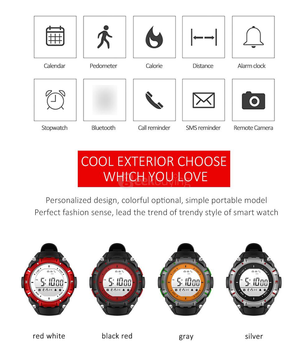 DZB DA14580 Bluetooth 4.0 Smart Watch Heart Rate Monitor Pedometer Remote Camera SMS Call for Android iOS - Black+Green