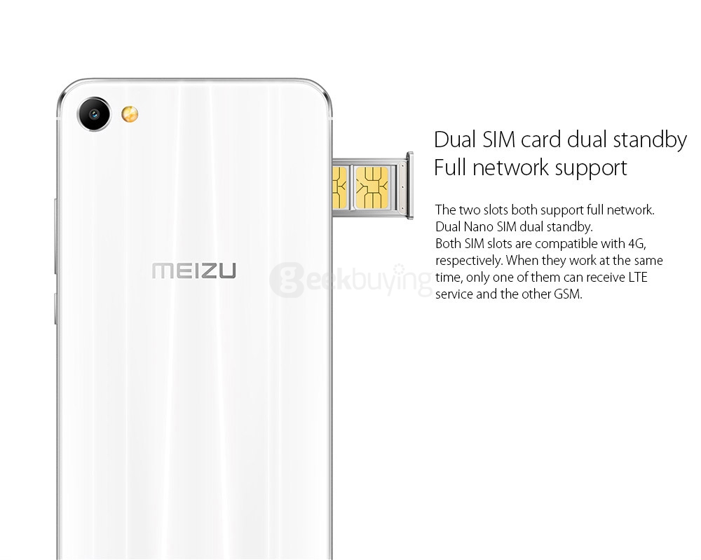 MEIZU Meilan X 5.5inch TDDI FHD 2.5D Screen Flyme 5 4G LTE Smartphone 64bit Helio P20 MT6757 Octa Core 3GB RAM 32GB ROM 5.0MP+12.0MP Touch ID Type-C - Blue