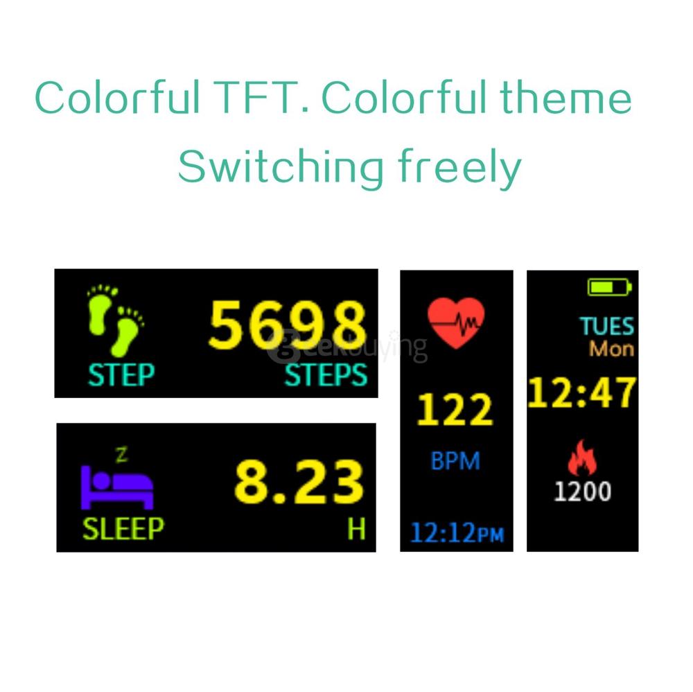 INCHOR Wristfit HR2 Heart Rate Monitor Color TFT 0.6