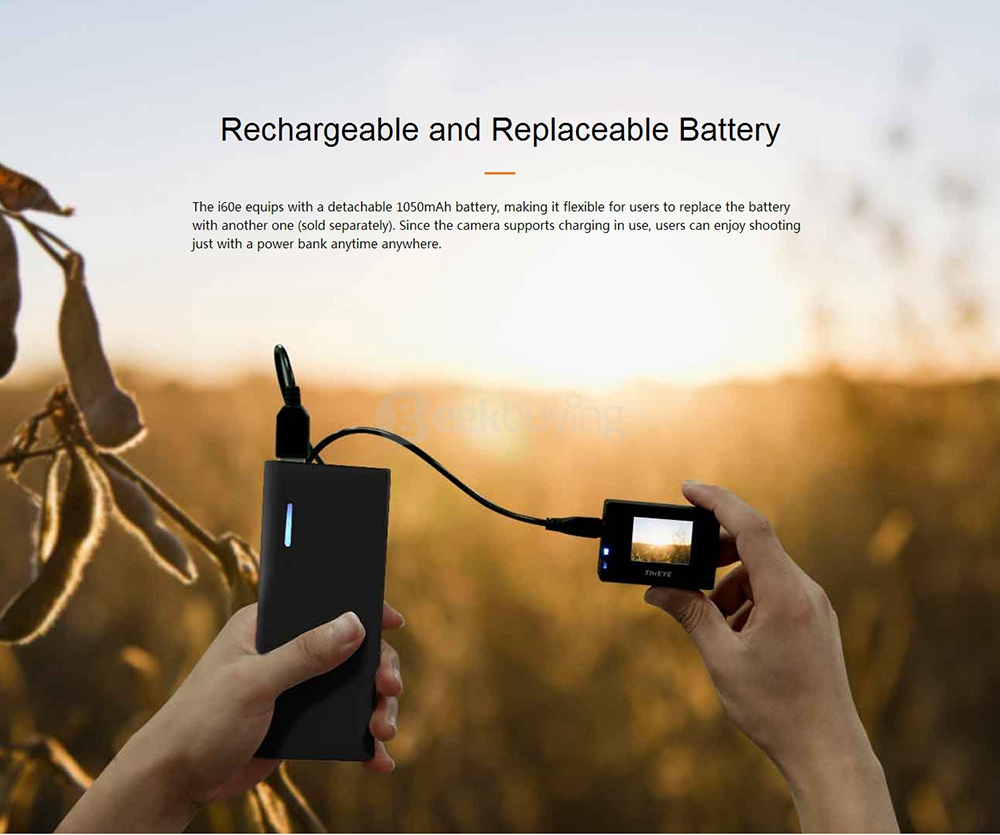 [Spain Stock] Original ThiEYE i60e 4K WiFi Action Camera 12MP 170 Degrees Wide Angle 2.0